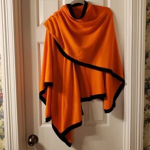 NEW! ITALIAN IMPORT Orange and Black Women's Sweater/Shawl